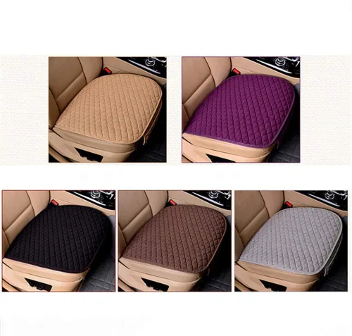 Vista 2 de Funda de cojín para asiento de automóvil con bolsillo pequeño, ajuste universal, tela acolchada, alfombrilla transpirable para conducción, 2