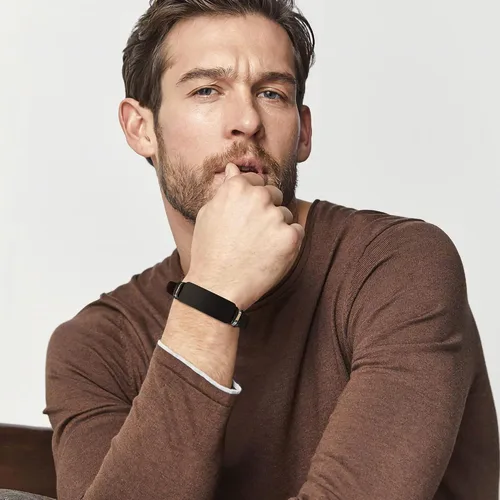Vista 3 de XUANPAI Pulsera personalizada para hombre, trenzada con nombre grabado para hombre, pulsera de identificación personalizada, regalo para papá