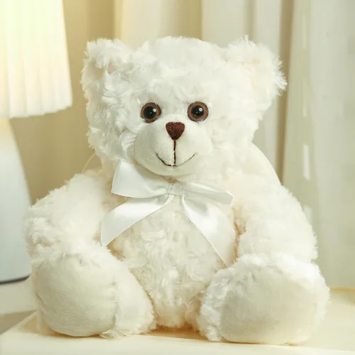 Vista 4 de Plushland Oso de peluche color crema de peluche – Ángel - Oso de peluche para niños y adultos 11 pulgadas