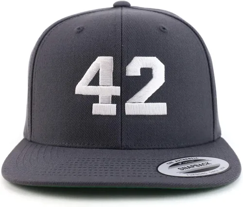 Vista 14 de Trendy Apparel Shop Gorra de béisbol bordada con pico plano bordado de hilo blanco número 42
