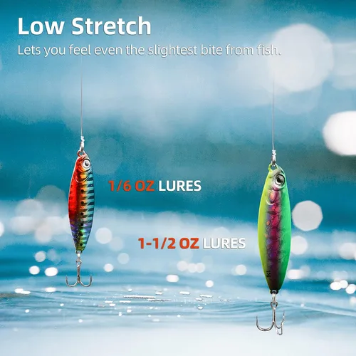 Vista 4 de RUNCL Línea de Pesca de Fluorocarbono, Línea Líder PowerFluoro Clear Ice para Pesca - Prácticamente Invisible, Hundimiento Más Rápido, Sensibilidad