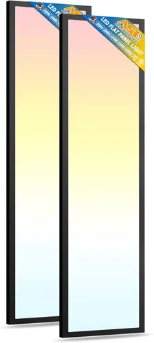 Vista 7 de Allsmartlife Luz LED plana de 1 x 2 pies, montaje en superficie, 24 W, 2880 lm, 5CCT, 3000K-6000K, regulable, luz de techo LED ultra delgada