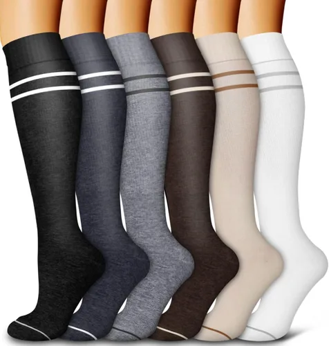 Vista 205 de 6 Pack Copper Compression Socks for Women and Men Circulation-Best Support for Medical, Running,Nursing,Athletic