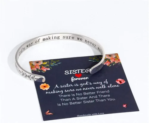 Vista 2 de M MOOHAM - Pulseras para mujeres y niñas, con mantra, joyería motivacional, divertida, para mejor amiga, mamá, hija, hijo, hermana o sobrina