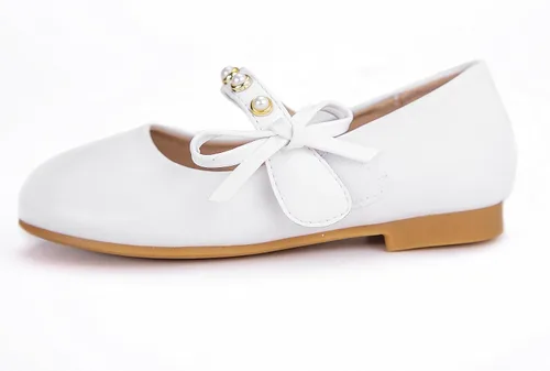 Vista 4 de Zapatos planos de bailarina Mary Jane para niñas pequeñas, zapatos de vestir para bodas, fiestas, ballet, zapatos planos