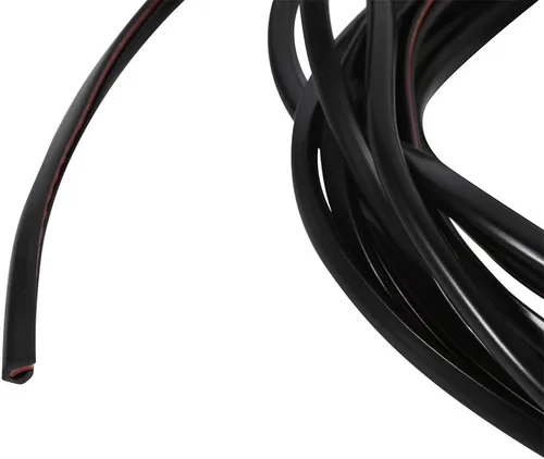 Vista 4 de Sello de goma en forma de U de 16 pies 5M, protector de borde de puerta de automóvil, tira protectora con cinta interna de doble cara (negro)
