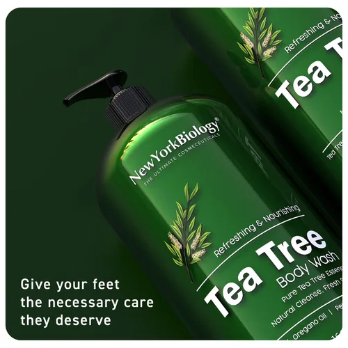 Vista 5 de New York Biology Jabón de árbol de té para hombres y mujeres - Jabón corporal hidratante ayuda a calmar la piel - Limpiador refrescante e hidratante