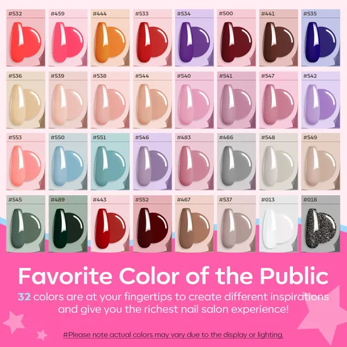 Vista 2 de Modelones Kit de uñas de polygel de 133 piezas, kit de gel para extensiones de uñas de 32 colores en primavera rosa pastel con lámpara de uñas, capa