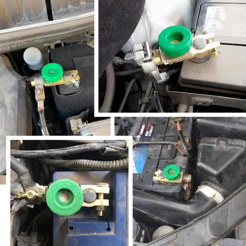 Vista 7 de Interruptor de desconexión de batería de poste superior con perilla verde 12V-24V Desconexión rápida, aislador de batería principal