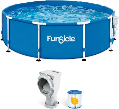 Vista 15 de Funsicle Actividad 8' x 30" Piscina redonda sobre el suelo, incluye bomba de filtro FiltraBoost 400 GPH con AutoSkimmer, cartucho de filtro tipo I