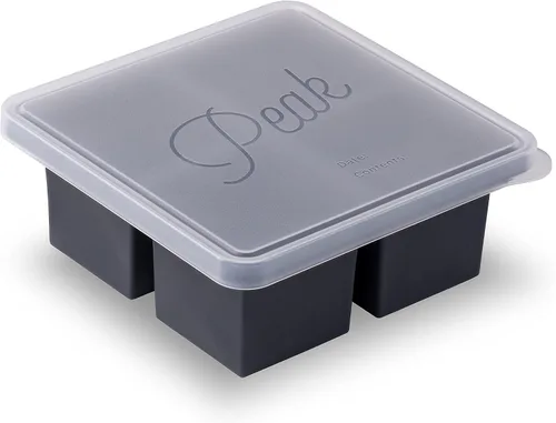 Vista 8 de W&P Cup Cubes - Bandeja de silicona para congelador con tapa, azul, hace 4 porciones perfectas de 1 taza, congela y almacena sopa, caldo, salsa