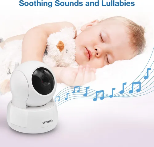 Vista 11 de VTech Monitor de video para bebés con pantalla LCD de 5 pulgadas, hasta 17 horas de video y 31 horas de duración de batería de audio, visión
