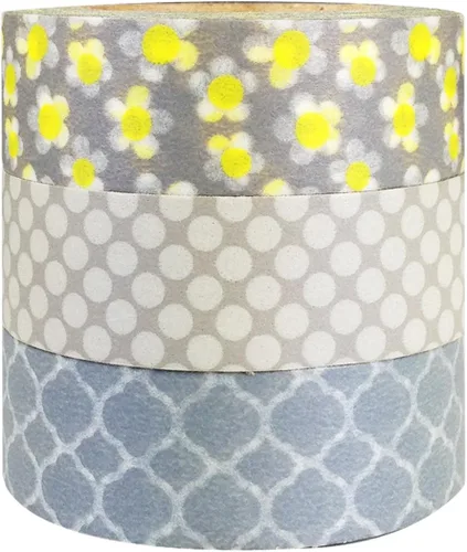 Vista 4 de allydrew Juego de 3 rollos de cinta Washi Washi Cintas de enmascarar (cintas Washi negras y blancas)