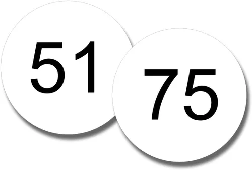 Vista 8 de Etiquetas para siesta, calcomanías de círculo numeradas negras, calcomanía Negro con números blancos