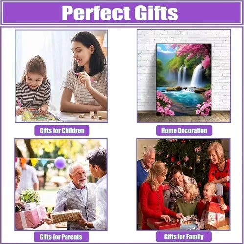 Vista 6 de Kits de pintura de diamantes para adultos, pintura de decoración de otoño por números para adultos, kit de bordado de lienzo para manualidades, arte