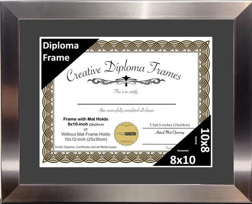Vista 13 de Creative Picture Frames Carnegie - Marco de diploma de acero inoxidable con acabado de acero inoxidable de 6 x 8 pulgadas con caballete de vidrio
