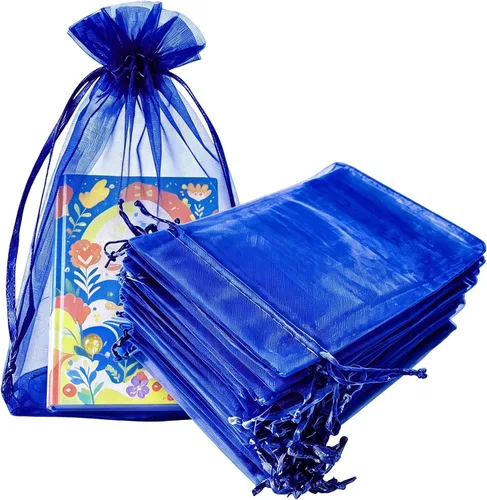 Vista 37 de Paquetes de 50 bolsas de organza de regalo de 4 x 6 pulgadas, cordón negro a granel para baby shower, Navidad, cumpleaños de profesores, recuerdos