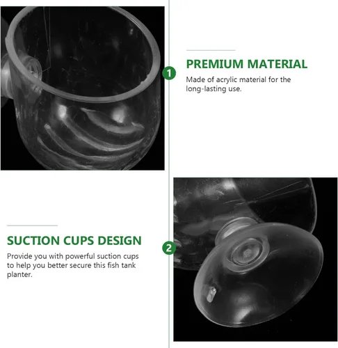Vista 8 de Ipetboom 4 piezas de macetas colgantes para acuario con gusanos rojos, tazas para plantas acuáticas, soporte para camarones acuáticos, decoración