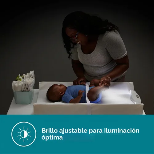 Vista 7 de Contours GlowFlex - Luz nocturna para bebés para cambios de pañales, brillo suave regulable, control táctil, apagado automático, correa