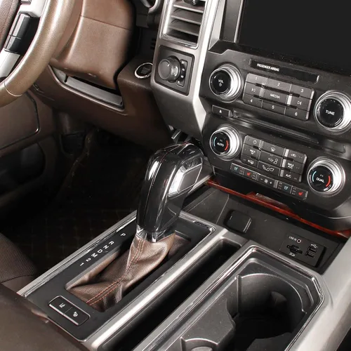 Vista 5 de Jimen Compatible con Ford F150 2015-2020, Cubierta de Perilla de Palanca de Cambios Accesorios de Acabado Interior (Negro)