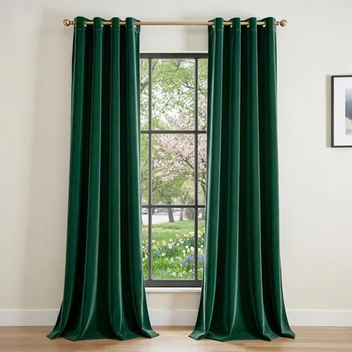 Vista 10 de Lazzzy Cortina opaca de terciopelo azul con aislamiento térmico para dormitorio, sala de estar, oscurecimiento de privacidad, cortinas de terciopelo