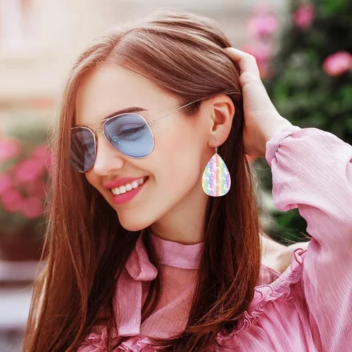 Vista 7 de Zokola Aretes de lágrima con diseño de cerezo, ramas de cerezo rosa japonés, aretes colgantes de doble cara para mujeres y niñas, aretes ligeros