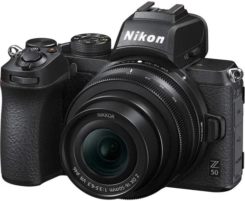 Vista 2 de Nikon Cámara digital sin espejo Z 50 con lente de 0.630-1.969 in (1633) + monitor 4K + adaptador de montaje FTZ + auriculares + micrófono