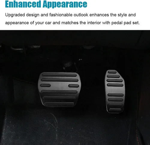 Vista 2 de LEXLEY 2 almohadillas antideslizantes de aluminio para pedal de freno de gas, cubiertas de pedal de acelerador sin perforación para Nissan Altima