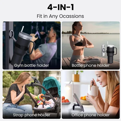Vista 3 de Soporte magnético para teléfono Stanley Cup, botella de agua ajustable para gimnasio, soporte de teléfono para iPhone con MagSafe, soporte universal