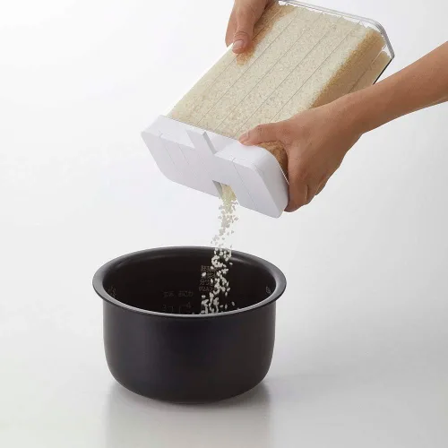 Vista 7 de Yamazaki Home Tower Grain Container almacenamiento y organización de alimentos, tamaño único, blanco