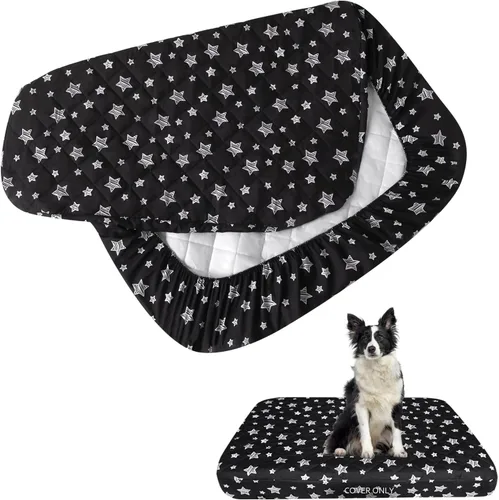 Vista 17 de Fundas impermeables de repuesto para cama de perro, lavables y fáciles de quitar, funda acolchada silenciosa para cama de mascotas, bonito estampado