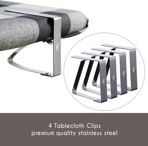 Vista 6 de Mantel rectangular de 60 x 104 pulgadas con clips para mantel, mantel rectangular para cocina, comedor, mantel de picnic o campamento, lavable y a