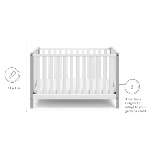 Vista 9 de Storkcraft Modern Pacific - Cuna convertible 5 en 1 (negro) – Certificado GREENGUARD Gold, se convierte de cuna de bebé a cama infantil y cama