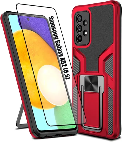 Vista 8 de Funda de teléfono magnética sólida y duradera compatible con Samsung Galaxy A52 (5G) de grado militar, a prueba de golpes, doble protección