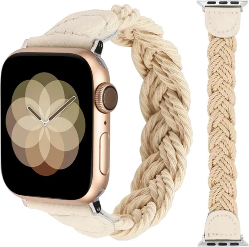 Vista 11 de Minyee - Correa trenzada compatible con Apple Watch de 41 mm, 40 mm, 38 mm, 42 mm, 44 mm, 45 mm, 46 mm, 49 mm, para mujeres, correa Solo Loop