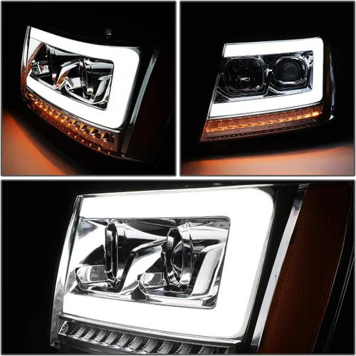 Vista 3 de Auto Dynasty - Juego de faros delanteros LED DRL compatible con 2007-2014 Chevy Tahoe Suburban Avalanche, lámparas de proyector para lado