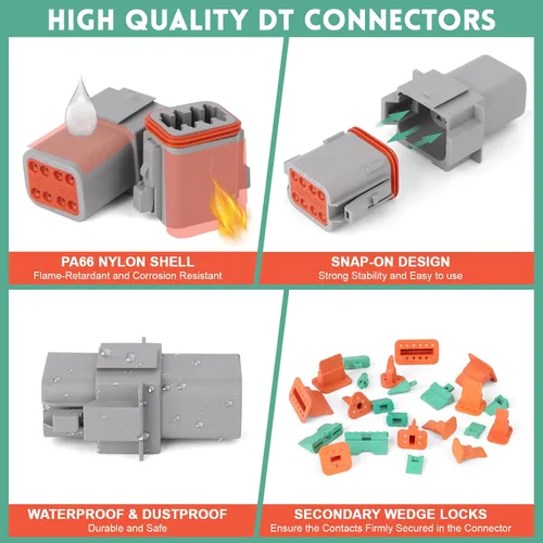 Vista 4 de Juego de conectores DT Deustch de 236 piezas, 12 kits con crimpador de cables, 2, 3, 4, 6, 8, 12 pines, conectores eléctricos automotrices