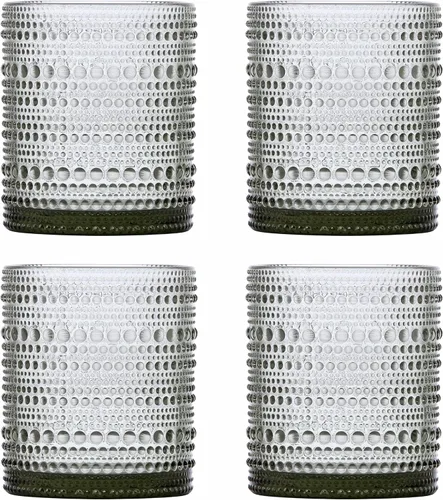 Vista 13 de Fortessa Jupiter - Vidrio de hobnail con cuentas, 10 onzas, doble estilo antiguo (juego de 4), transparente