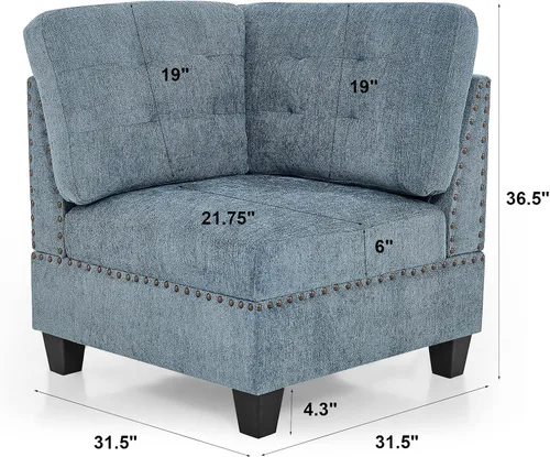 Vista 4 de ECLYL Sofá modular reversible para sala de estar, conjunto de muebles seccionales, sofá cama en forma de L, sofá de sala de estar con asientos