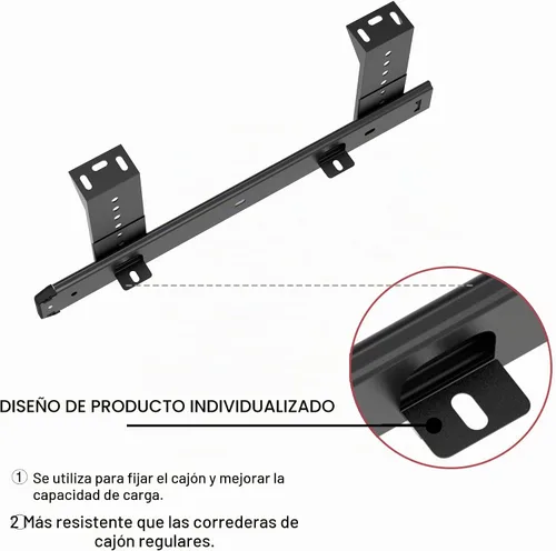 Vista 2 de FRMSAET Bandeja Deslizante para Cajón de Teclado Hardware 12/14/16/18 pulgadas Rieles de Metal Resistente Rieles para Teclado Accesorios