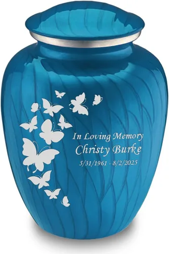 Vista 21 de Geturns Embrace Urnas de Cremación de Mariposa Personalizadas para Adultos para Cenizas Humanas I Urna Funeraria Grande Negra para Mujeres y Hombres