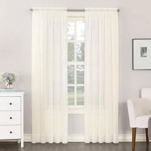 Vista 19 de No. 918 Emily Panel de cortina de gasa transparente Gris antracita