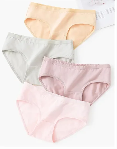 Vista 2 de Charmi Ropa interior de algodón para niñas adolescentes, color sólido, paquete de 8