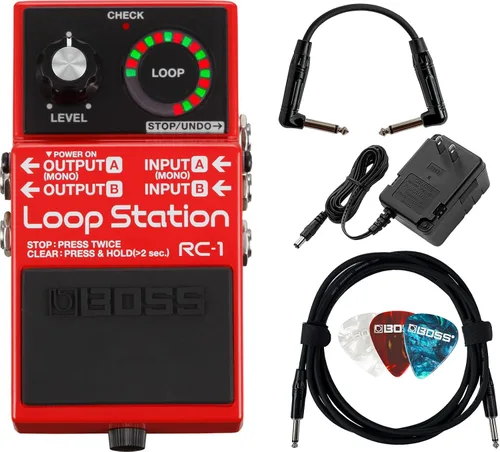 Vista 15 de Boss RC-1 Loop Station Paquete con cable de instrumento Gearlux, cable de conexión y púas