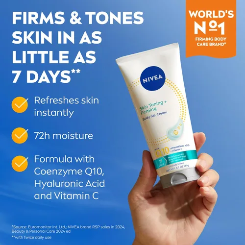 Vista 5 de NIVEA Loción corporal nutritiva hidratante reafirmante para la piel (16.9 onzas líquidas) + crema de gel corporal reafirmante y tonificante
