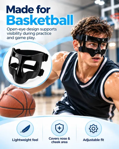 Vista 6 de Nose Guard for Broken Nose, Face Shield Mask for Soccer and Basketball