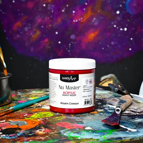 Vista 3 de Handy Art Nu Master - Pintura acrílica de cuerpo pesado, 8 onzas, carmesí Alizarin