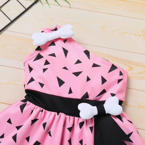 Vista 3 de Disfraz de Bam Bam para niños disfraz de hombre de la caverna traje de edad de piedra para niñas Halloween cosplay sesión de fotos de 6 a 6 años
