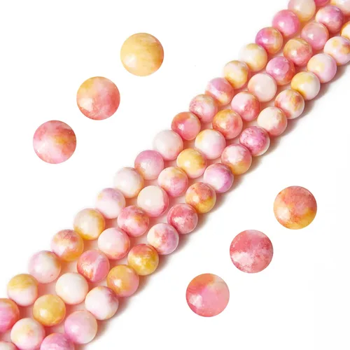 Vista 25 de 100 piezas de cuentas de amatista natural de 6 mm, cuentas de piedras preciosas redondas sueltas para hacer joyas