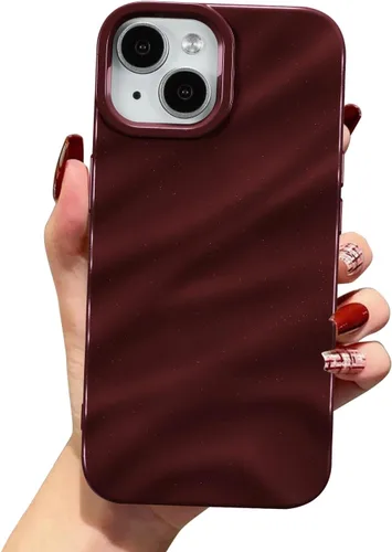 Vista 55 de QLTYPRI Funda compatible con iPhone 11, bonita funda con patrón de ondas de agua para niñas y mujeres, delgada, satinada, brillante, suave, de Beige